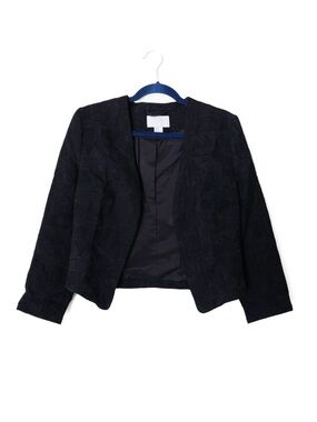 H&M Textured Patterned Open Front Blazer